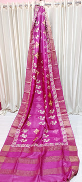 Tussar handblock print saree
